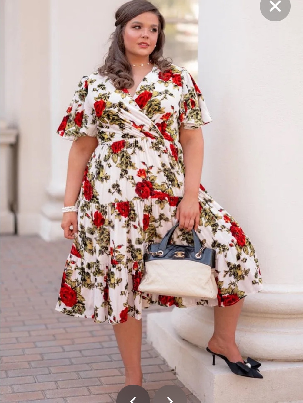 JessaKae Isabella velvet red rose floral faux wrap dress. Size 4x